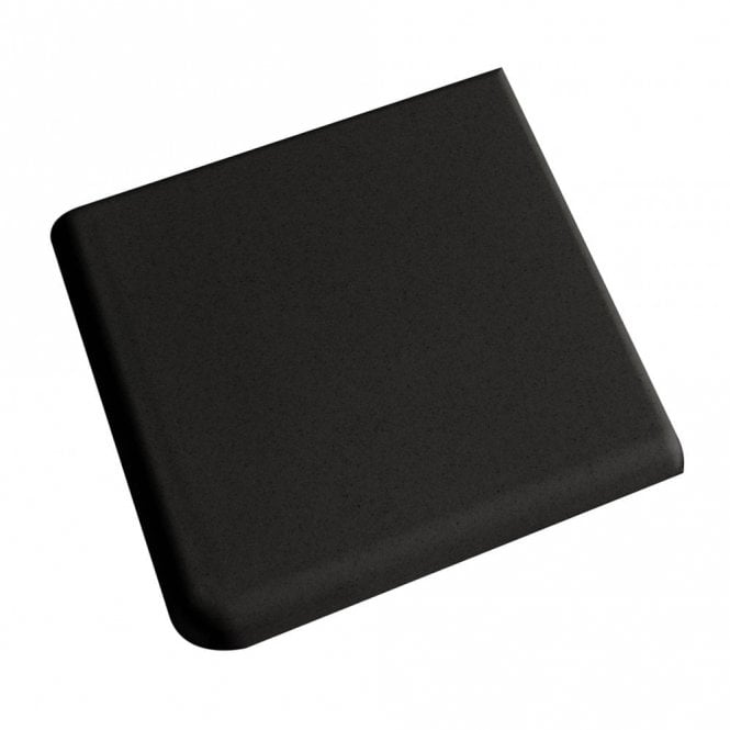 Unglazed Black Quarry Corner 9.6cm x 9.6cm Floor Tile